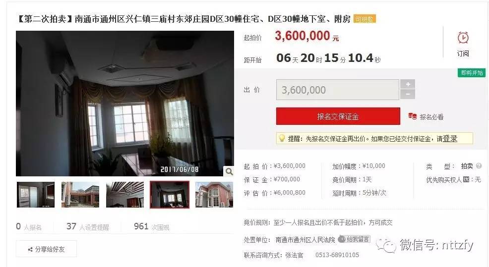 南通最新房产拍卖公告概览